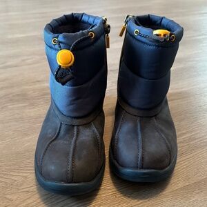 UGG Kids T Puffer Blue & Yellow Winter Boots Size 6